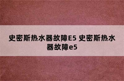 史密斯热水器故障E5 史密斯热水器故障e5